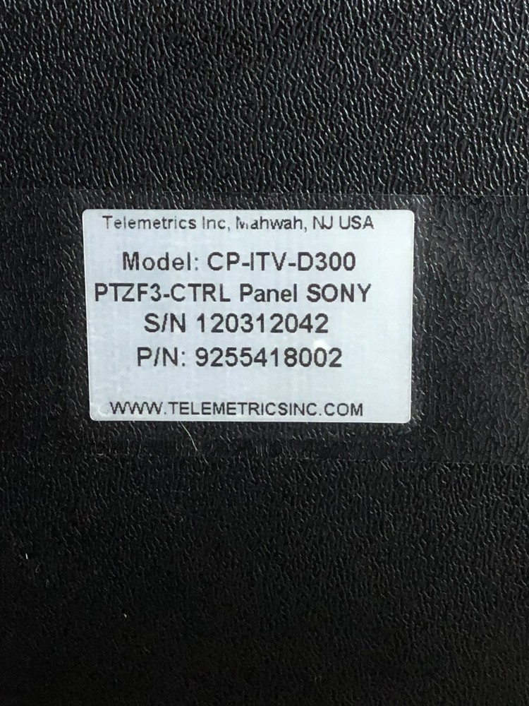Sony Telemetrics CP-ITV PTZ3-CTRL Camera Control Panel CP-ITV-D300 9255418002