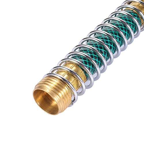 Garden Hose Coiled Spring Protector with Solid Brass Faucet Hoses Coupling