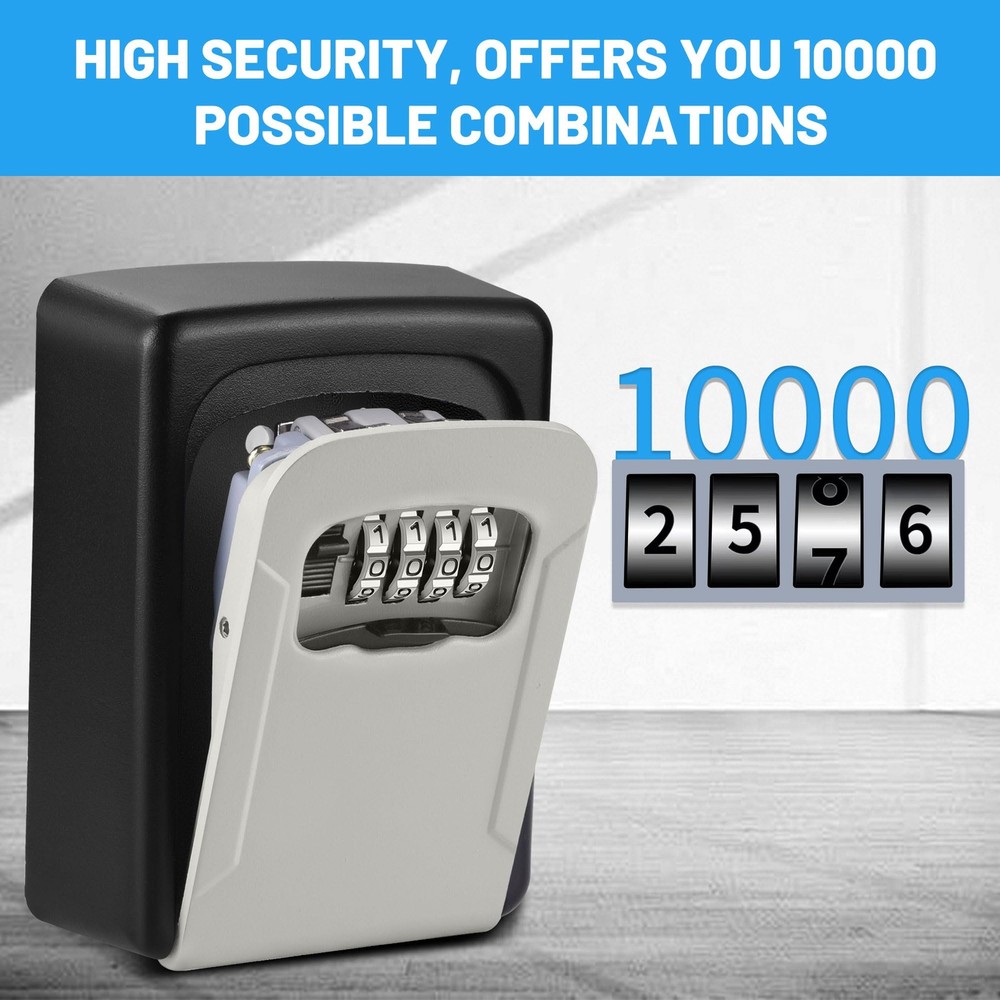 Wall-Mounted Combination Key Lock Box for Secure Storage