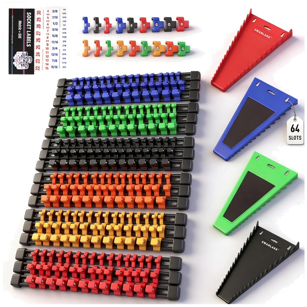 Compact Socket Organizer with Wrench Holder