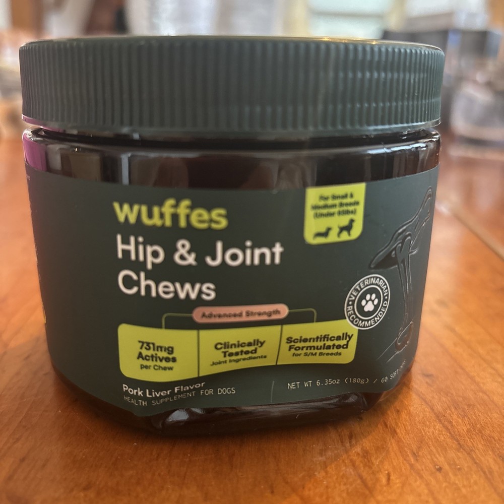 Wuffes Hip & Joint Chews For Small & Medium Breeds Under 65lbs 60 Pork Soft Chew