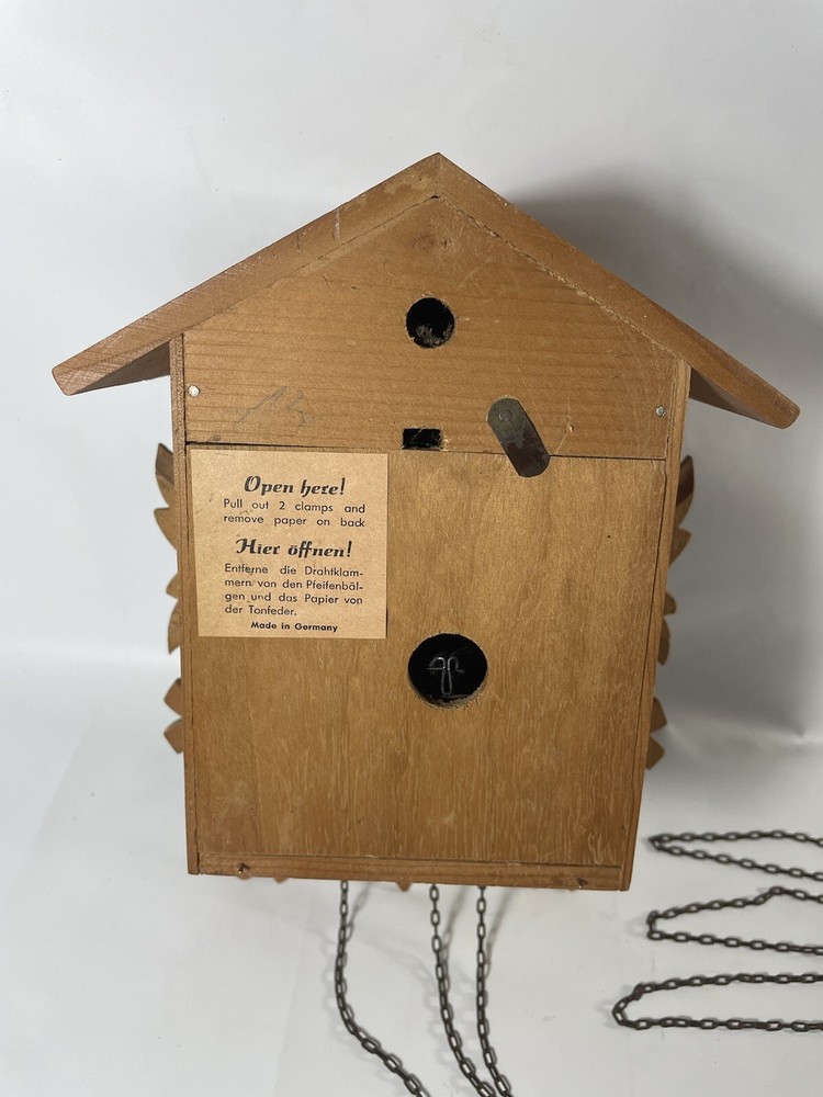 Vintage German Cuckoo Clock - Kuner - Birds, Leaves untested Complete! Read