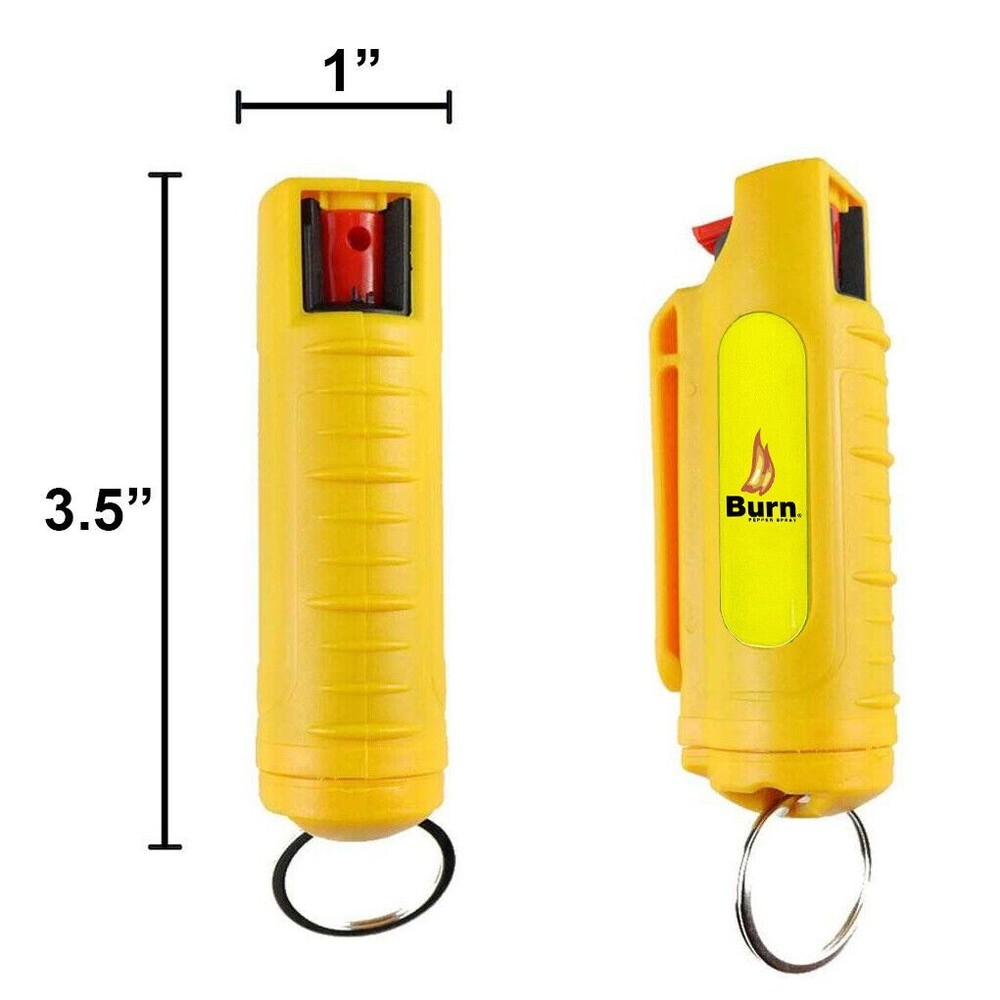 2 PACK BURN Pepper Spray 1/2oz Self Defense Keychain Security Case Black + Blue
