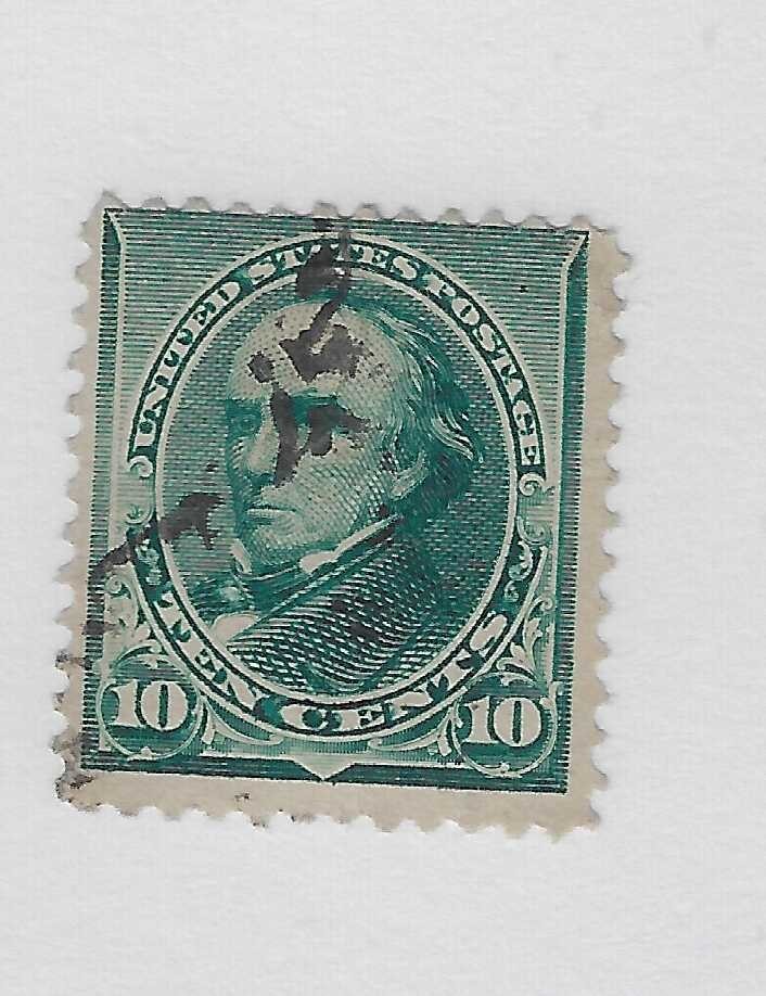 Us Scott # 226, 10 cents green, Webster, 1890, VF,