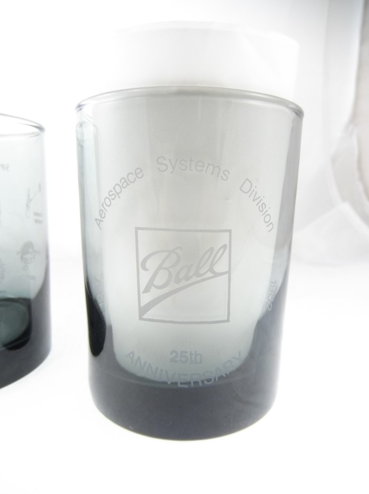 2pc Set Aerospace Systems Division Spacecraft Drinking Glasses 4"