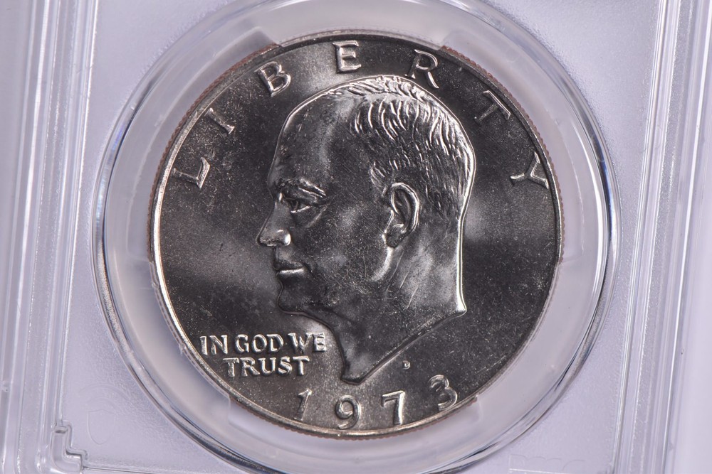 MS66 1973-D Eisenhower Dollar Ike PCGS Blue Lbl