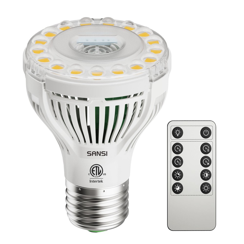 SANSI LED Grow Light Bulb Full Spectrum 75W Equiv. Timing Dimmable W/Remote E26