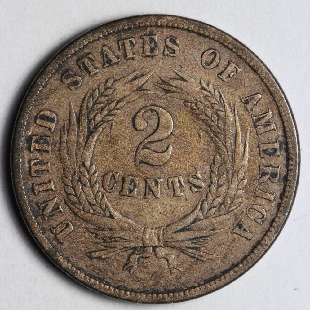 1867 Two Cent Piece AU E212 TWHA