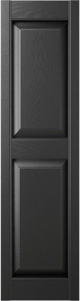 Vinyl Raised Panel Shutters Black 12x80" - Durable, Low Maintenance Pair