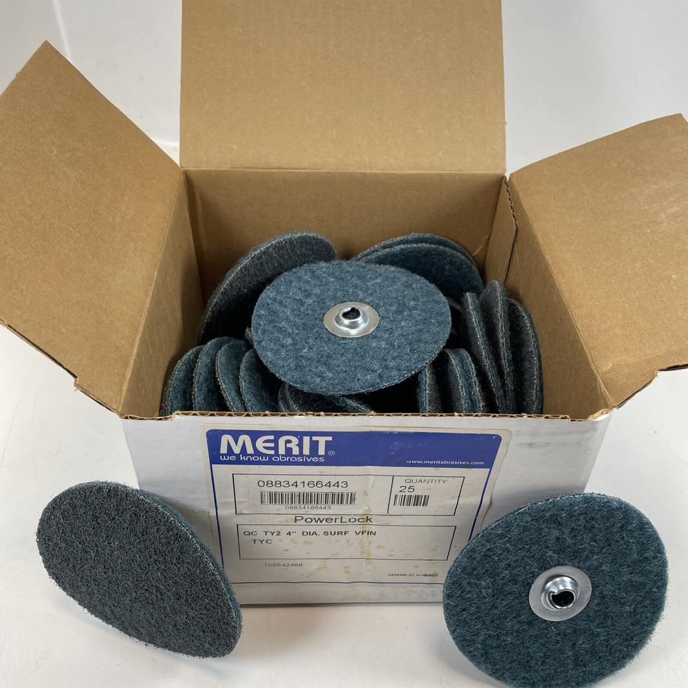 Merit Powerlock 4" Dia. Quick Change Grade Medium Very Fine Disc QTY (25)