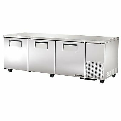True TUC-93-HC 93" Undercounter Refrigerator w/ 3 Sections, 3 Solid Doors, 30...