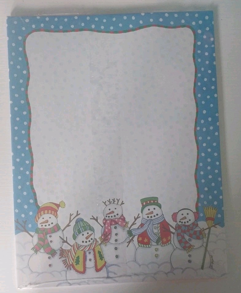 Five Snowmen~Holiday Papers~Sonburn~Letterhead~25 Sheets~NIP
