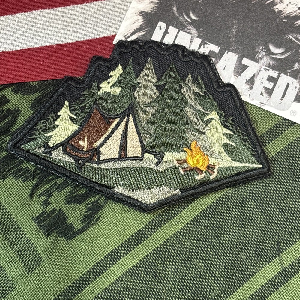 Life’s Better Outdoors Camping… Morale Patch ~3” Round Hook & loop Gear Patch
