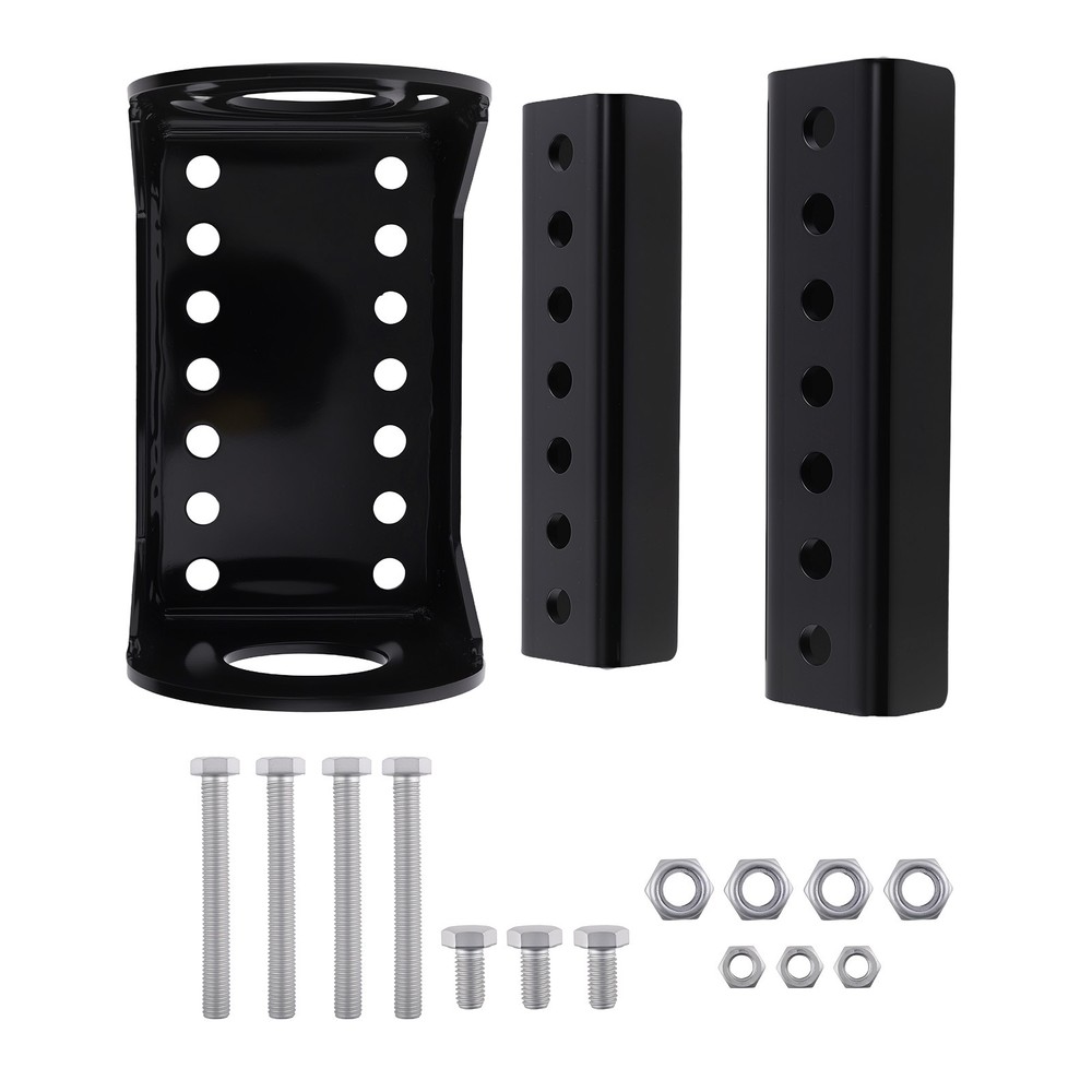 Trailer Jack Support Bracket Kit for A-Frame 3-Bolt Pattern Steel Black