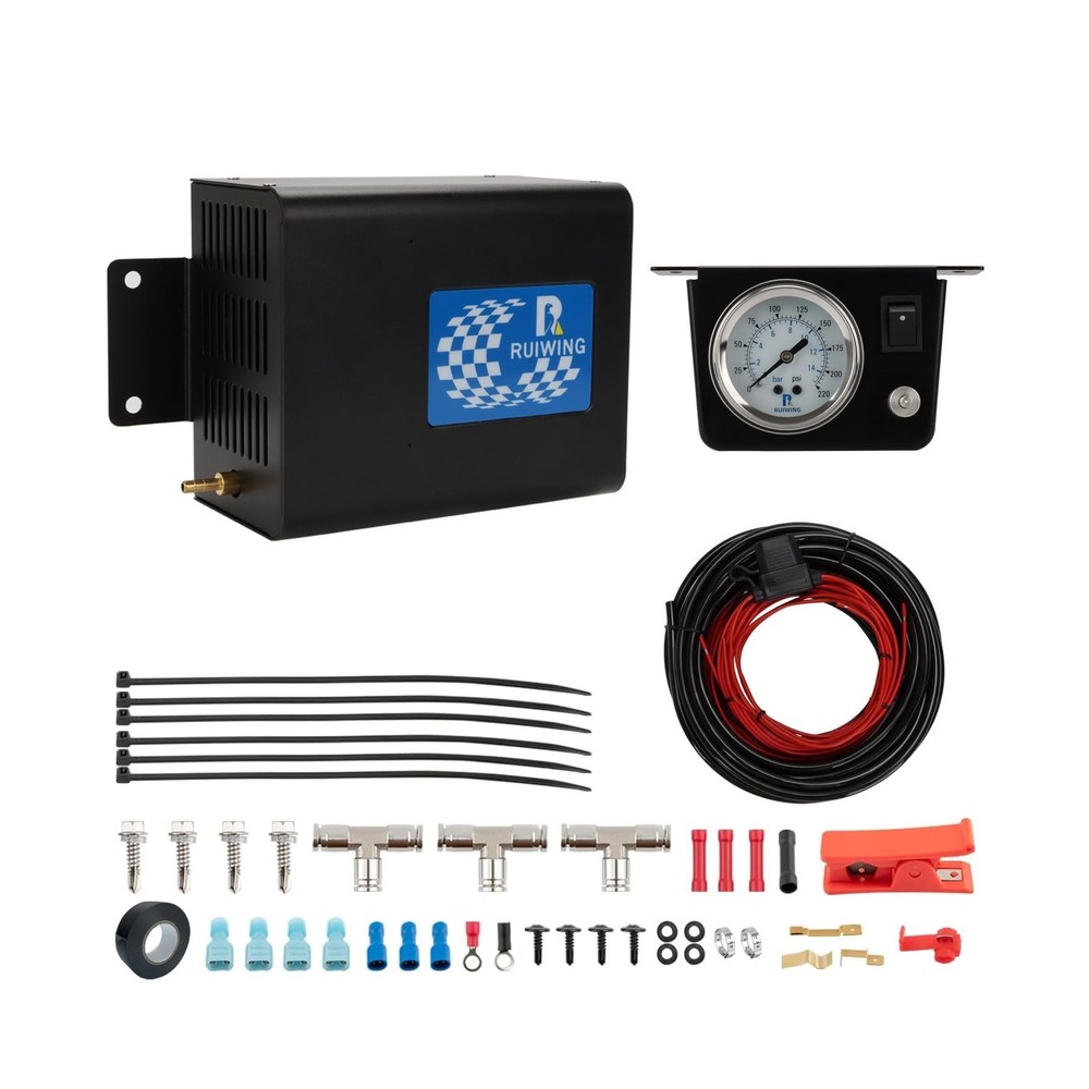 Air Bag Compressor Kit, On Board Air Compressor System with Air Ride Compress...