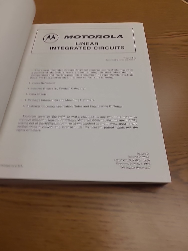Motorola 1979 Data Book Linear Interface Integrated Circuits