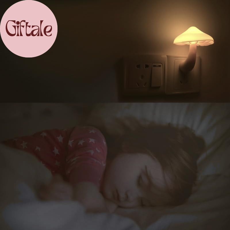 2 Pack LED Cute Mushroom Night Light Plug into Wall Lamp 7-Color Changing Sensor