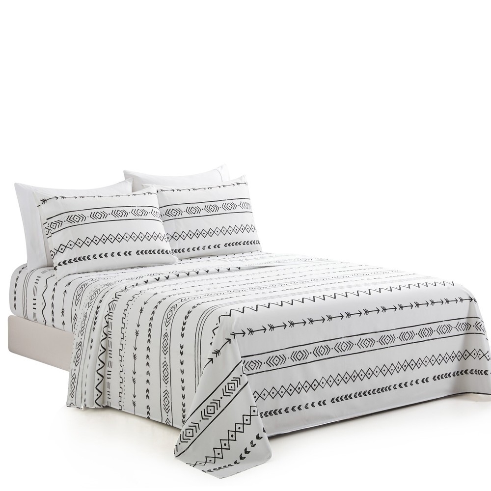 Printed Rayon from Bamboo Deep Pocket 6 Pieces Sheet Set Modern Geometric Double