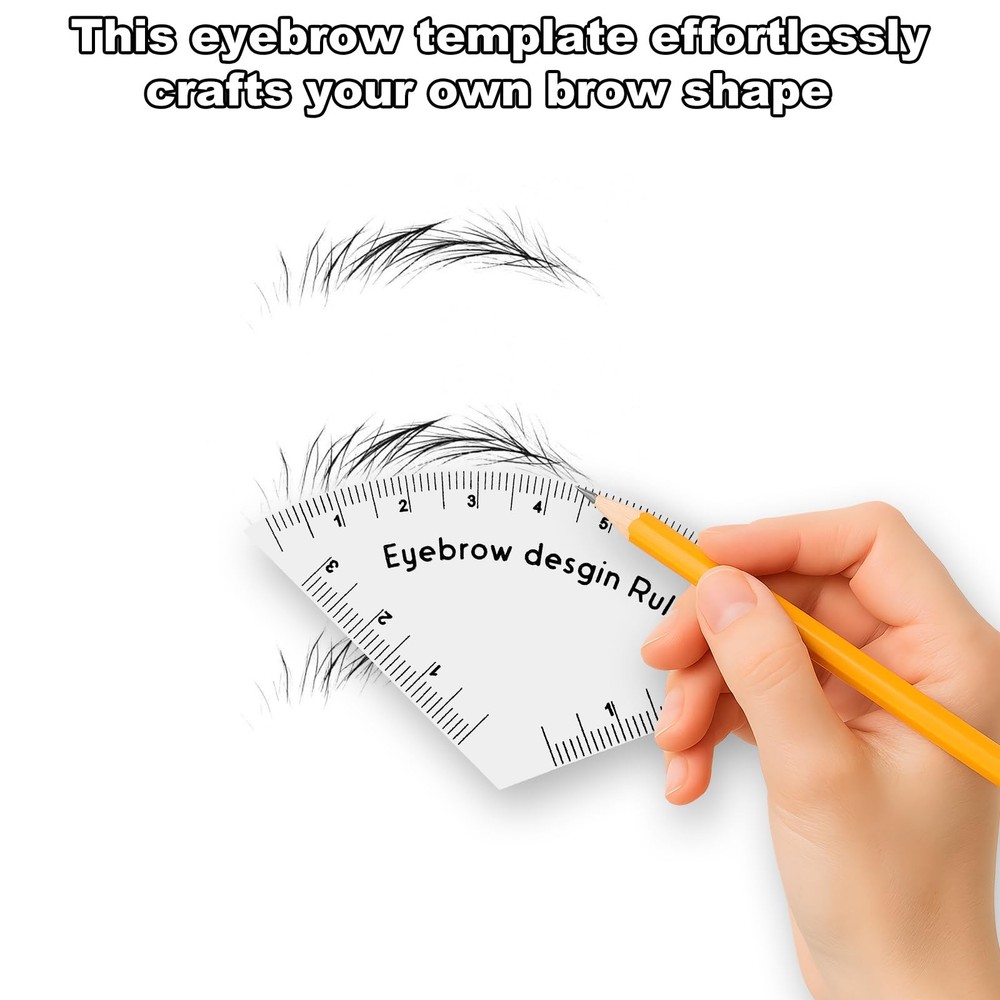 2Pcs Fast Drawing Eyebrow Design Ruler Mapping Tool, Brow Shaping Template Se...