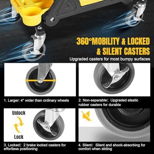 Mechanics Stool Wheels Tool Tray