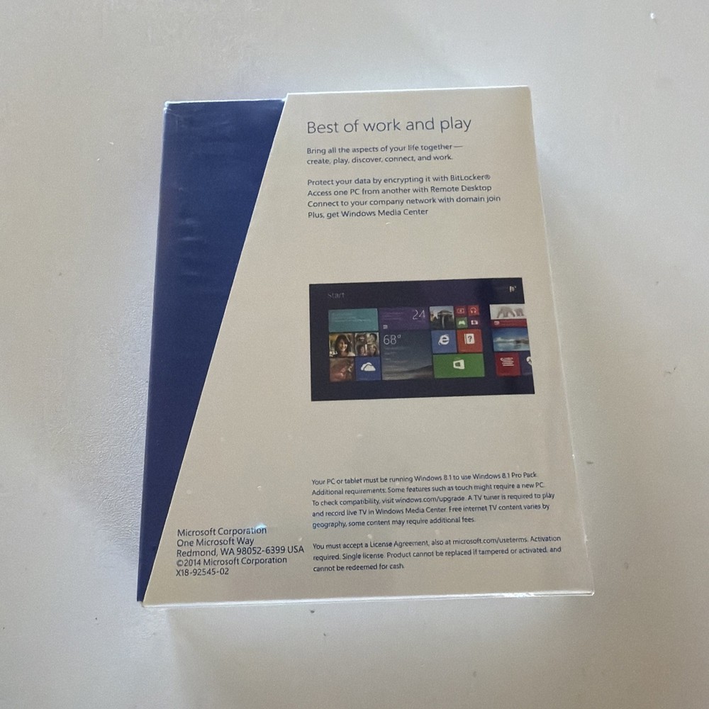 Microsoft Windows 8.1 Pro Pack license Only