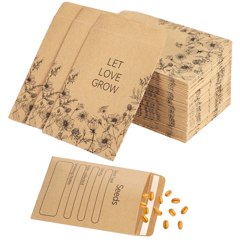 300 Small Preprinted Seed Envelopes for Flowers & Vegetables