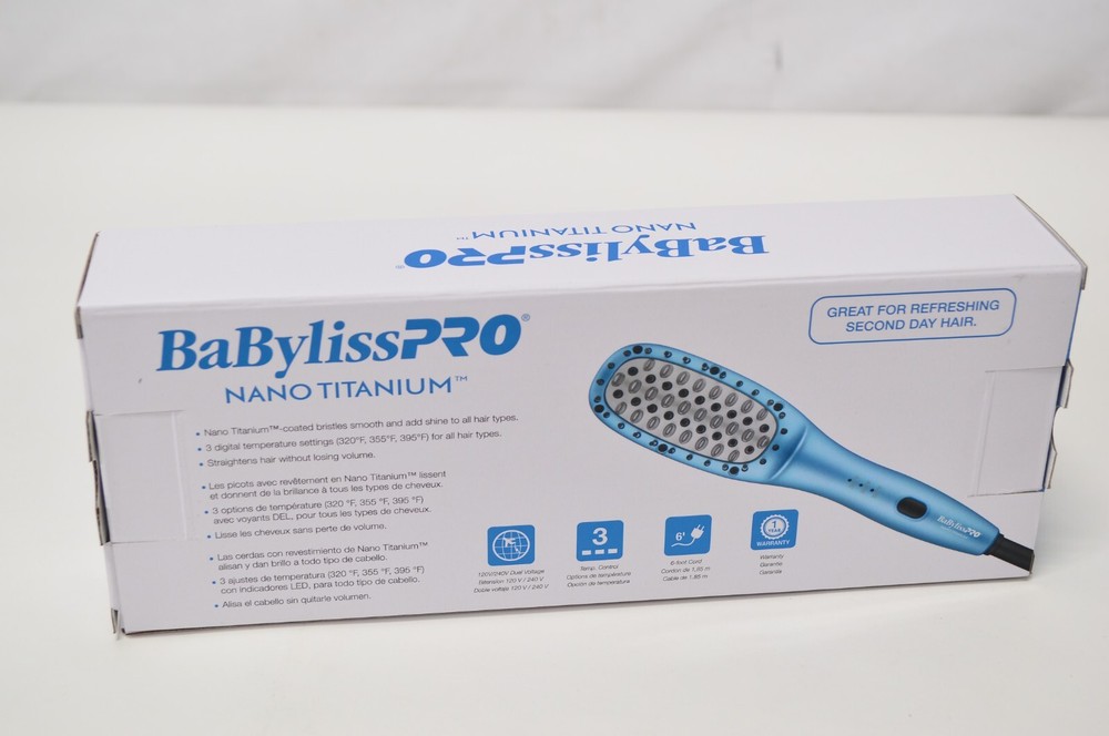 NEW Babyliss Pro Nano Titanium Compact Thermal Paddle Brush