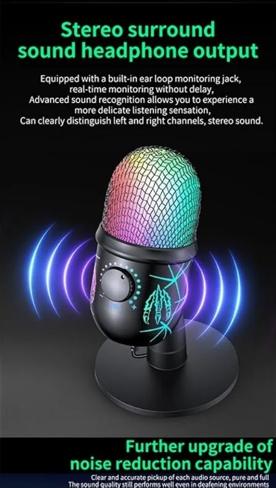 MRSDY Gaming Microphone USB Computer Microphone for PC Mac PS4/5 Condenser