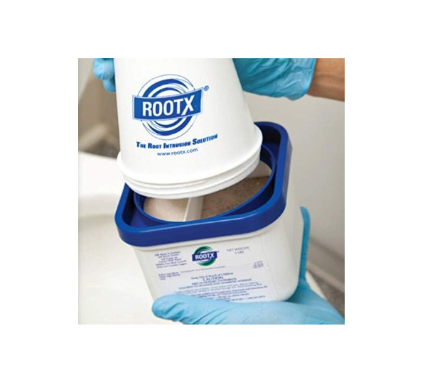ROOTX - 2LB. JAR with Funnel/APPLICATOR Foaming Root Control for Sewer White