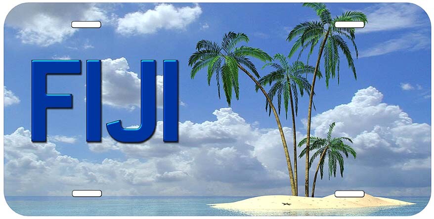 Fiji Aluminum Novelty Car License Plate