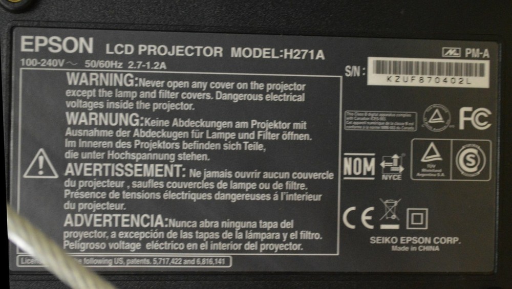 Epson Power Line 1730W LCD Projector Very Clean -No Remote