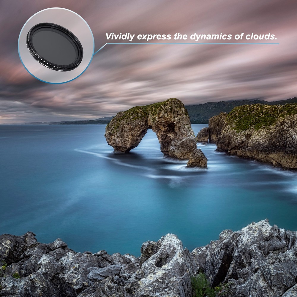 ND2-400 Lens Filter Variable Neutral Density Lens Filter 49mm