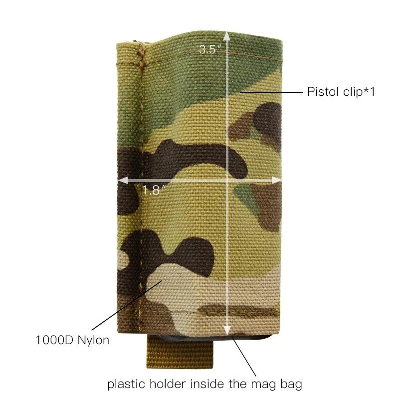 Pistol Single Mag Compression Pouch – MOLLE, Multicam, 1000D Nylon, MUCTAC