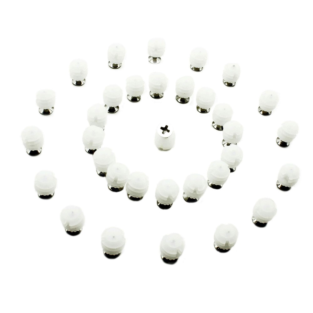 100 Pack Plastic Hinge Dowel Inserts Screws Included Cabinet Installation