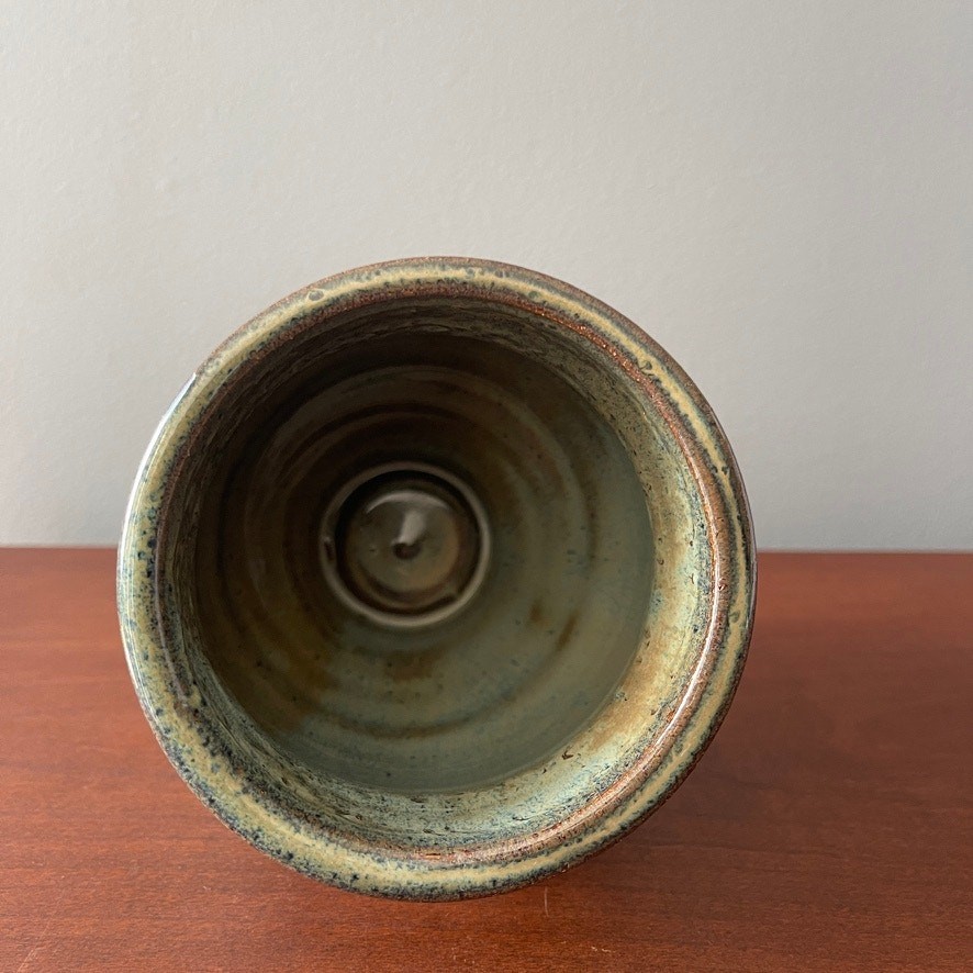 Studio Hand Made Ceramic Blue Glaze Pot