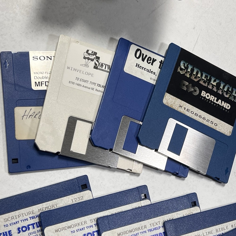 Vintage Computer 3 1/2 Inch Floppy Discs Plus Storage Case
