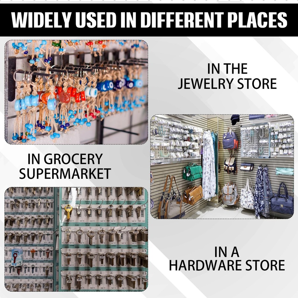 25 PCS 6 Inch Grid Wall Hooks Panel Store Garage Organizer Display Black