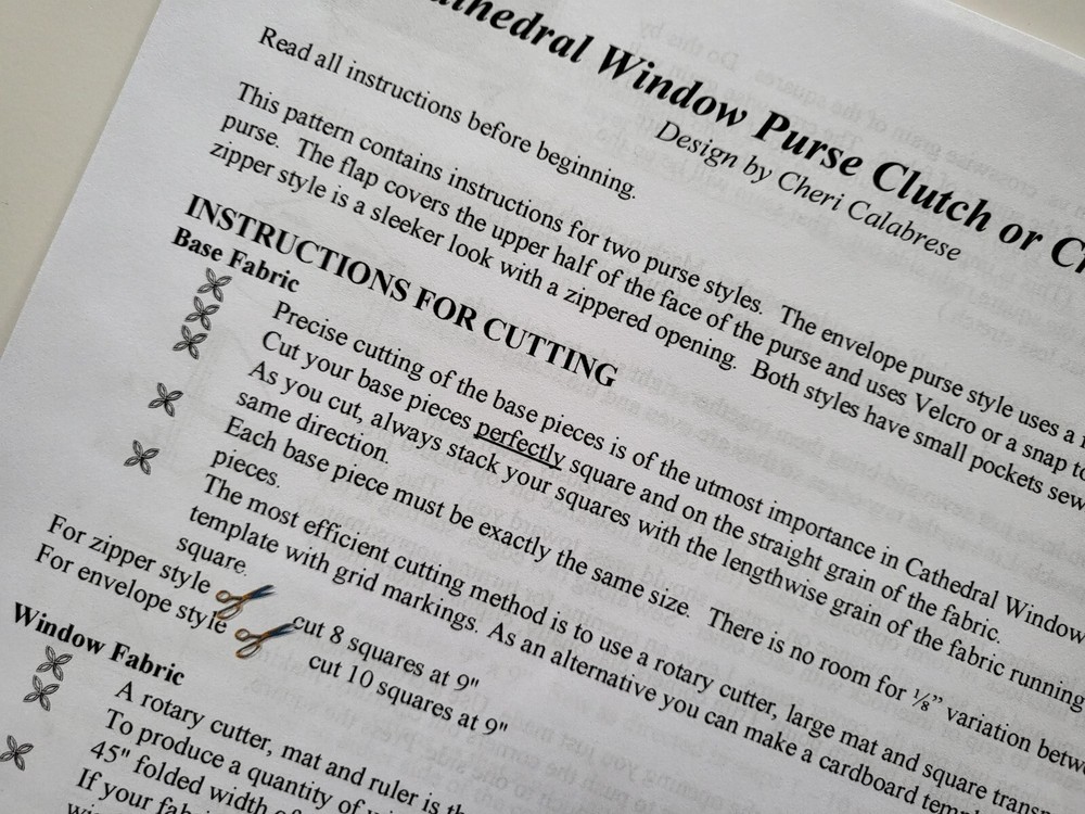 Purse Pattern Cathedral Window Quilting Pattern for Crossbody Bag Sewing Pattern