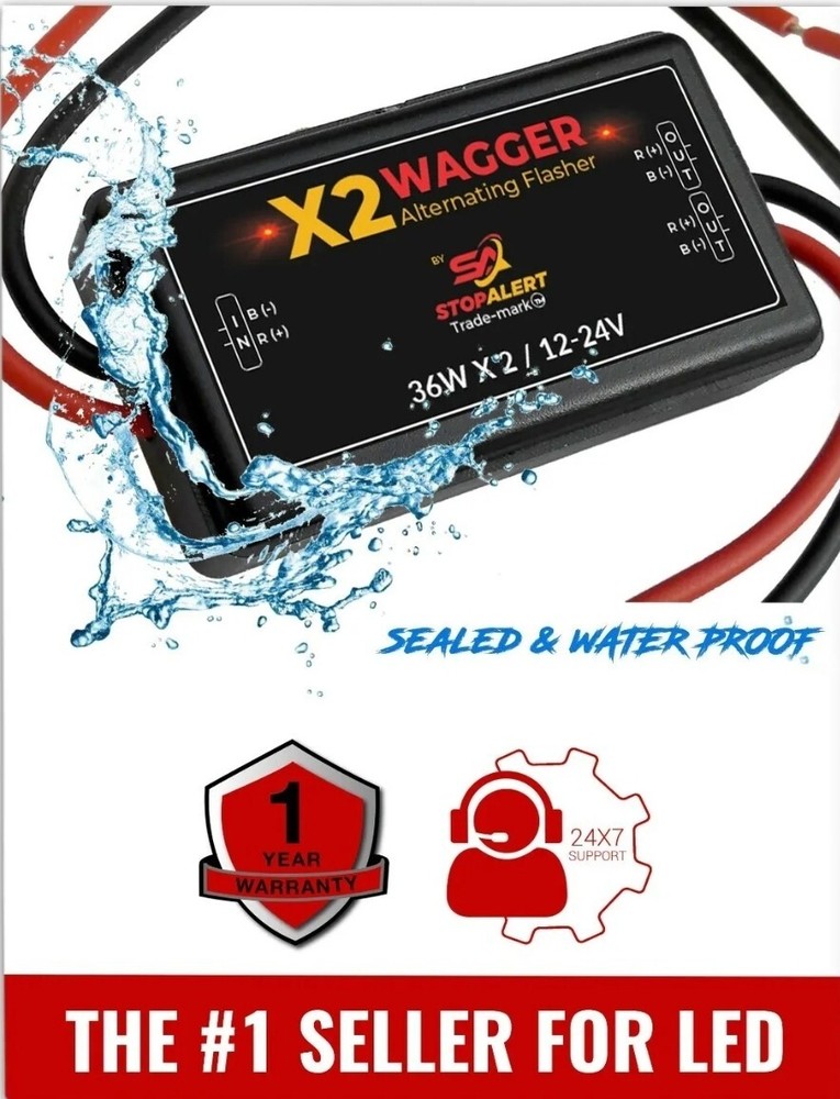 X2 Wagger Alternating WigWager Flasher Emergency Controller LED Strobe Light