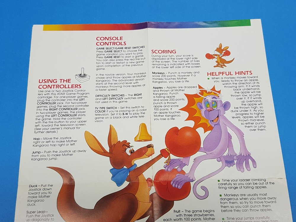 Kangaroo Atari 2600 Authentic Manual Only