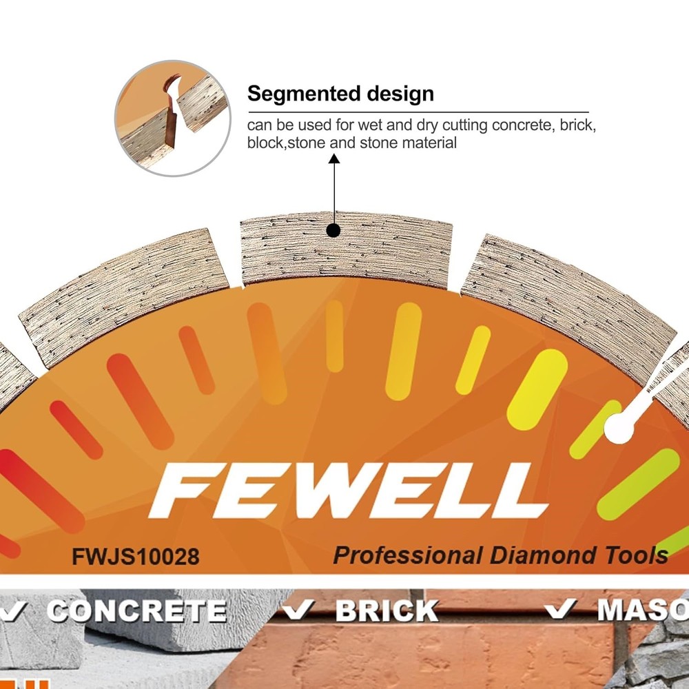 7" Diamond Concrete Segmented Saw Blade Masonry Brick Stone 7/8"-5/8” Adapter