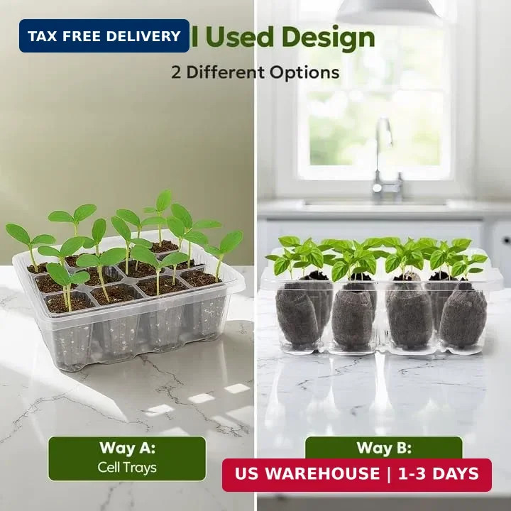MIXC Seed Starter Kit with Grow Light, Elevated Seedling Tray Kit with Adjustabl