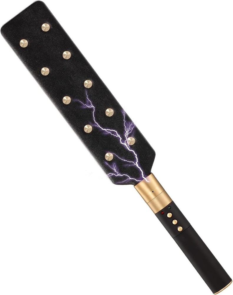 Electric Shock Leather Paddle for BDSM Play Adjustable Sensory Stimulation