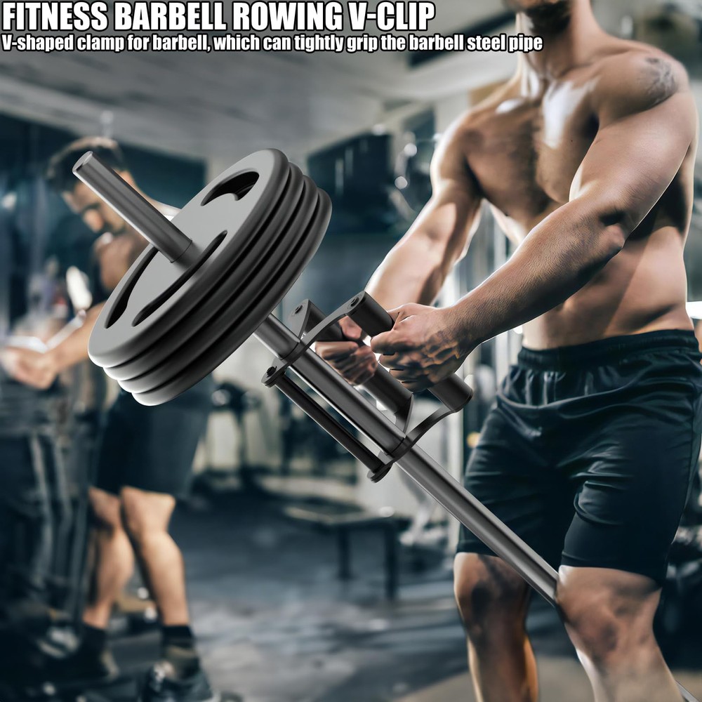 Landmine row handle attachment T bar double D grip barbell workout handle