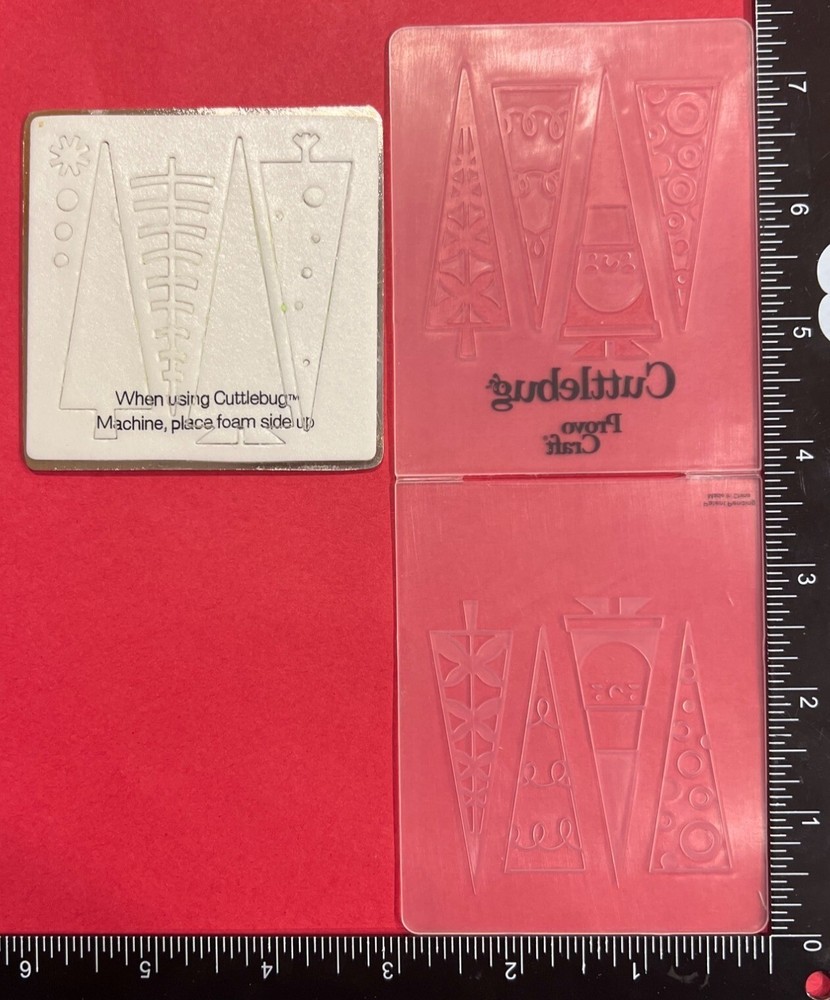 Cuttlebug Provo Craft Die & Embossing Folder Set Christmas Treetops