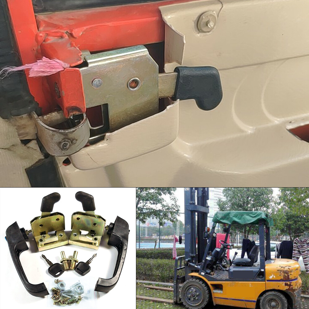 Universal Tractor Heavy Equipment Locking Door Handle loader door lock w/2Handle
