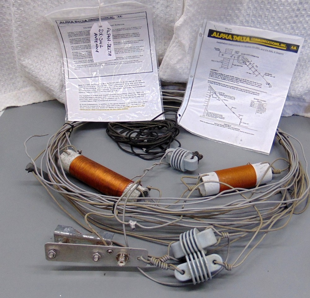 Alpha-Delta DX-SWL Shortwave Sloper Antenna + Instructions & Bracket