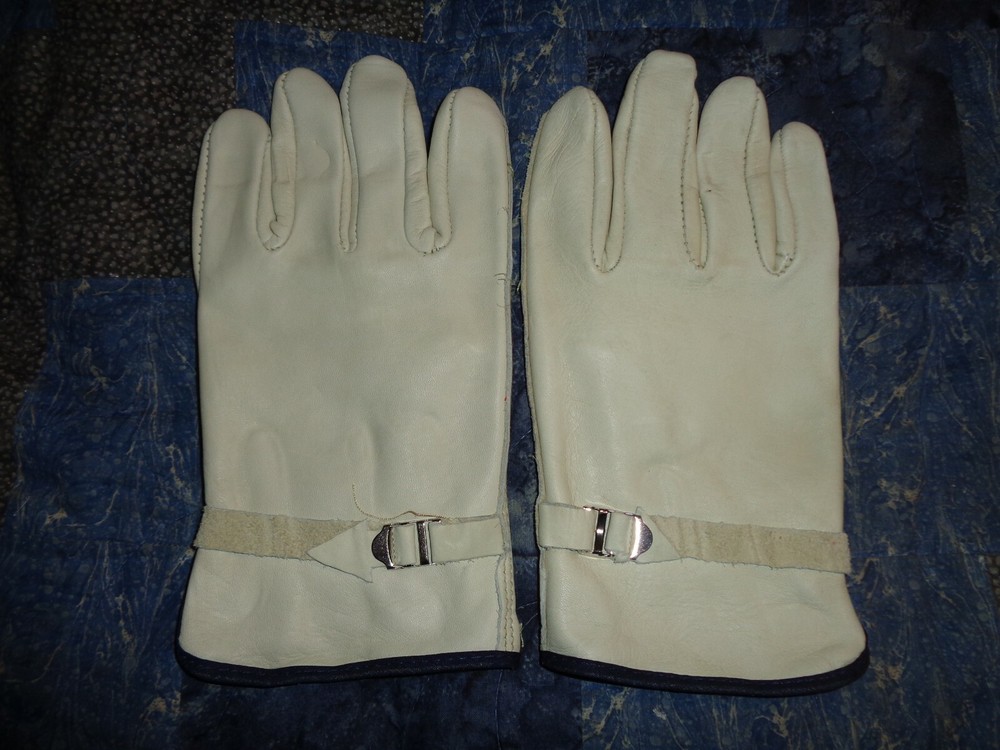 1 Pair Global Glove Cow Grain Leather Durable Pull Strap Work Driving Gloves XL