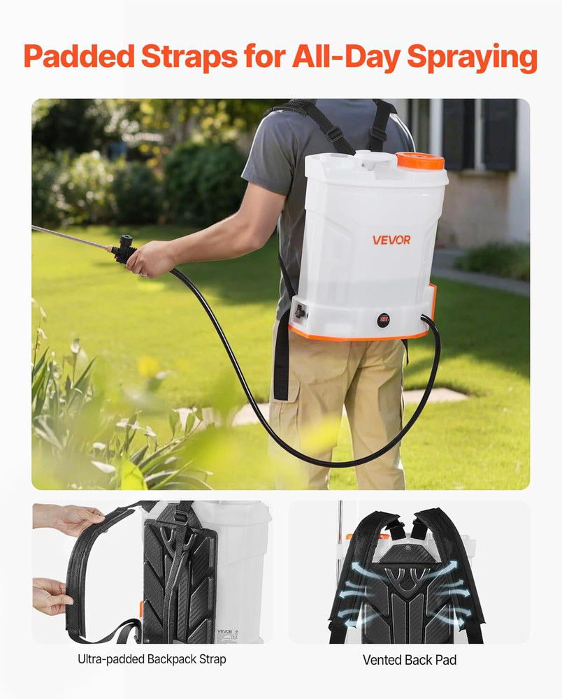 Battery Powered Backpack Sprayer, 3.2 Gal Powerful Electric Backpack Sprayer, 2