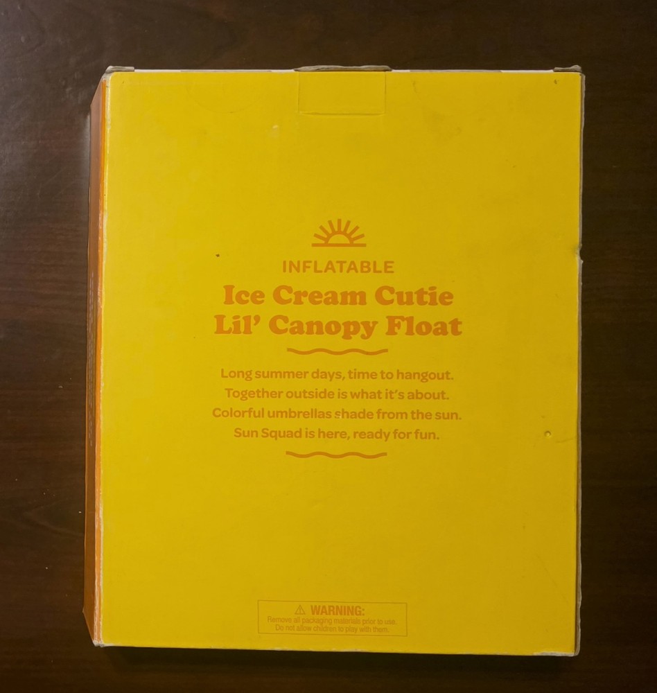 Sun Squad Ice Cream Cutie Lil Canopy Float Baby Pool Float UPF 50+